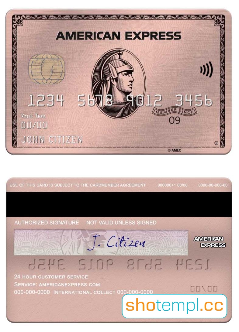 Amex Platinum Card PSD Template